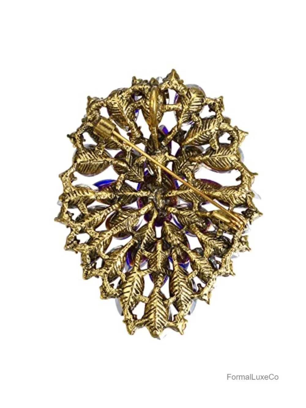 Oval Crystal Rhinestone Marquise Cluster Brooch Pin for Wedding Party Prom
